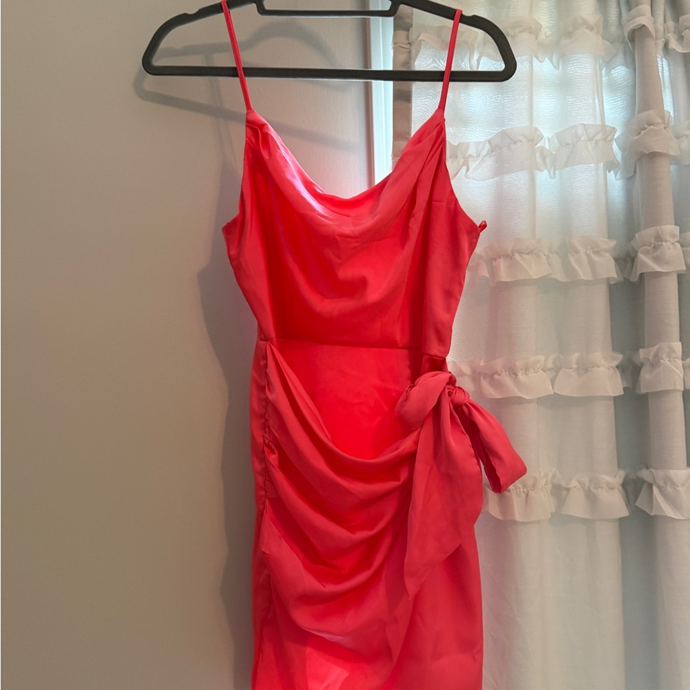 Elegant Pink Satin Dress